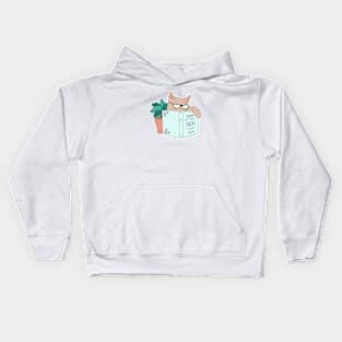 Relaxed Cat Not Right Meow I'm Reading Kids Hoodie